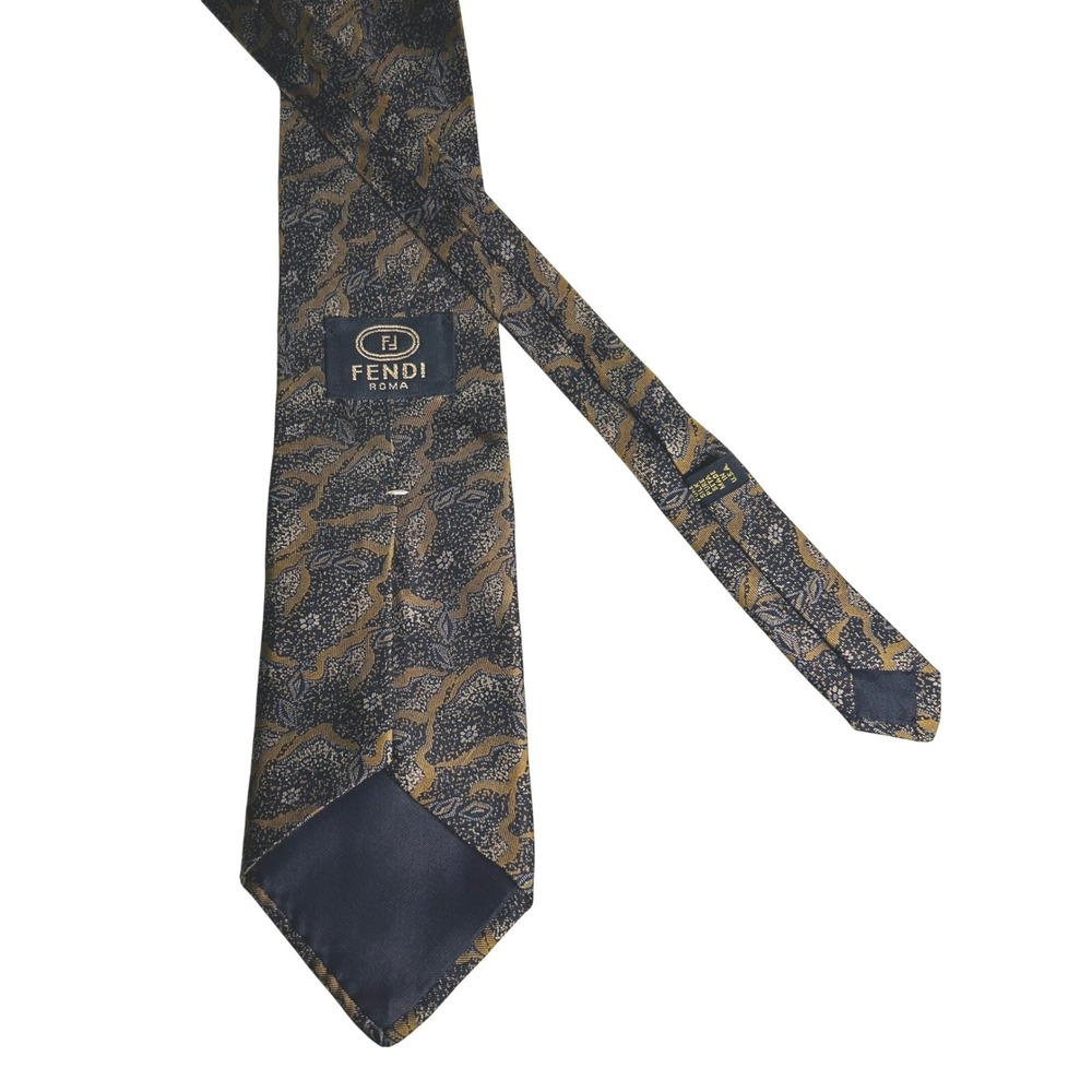 Fendi Roma Luxury Silk Brown Paisley Pattern Men Tie 3.5"x57.5"